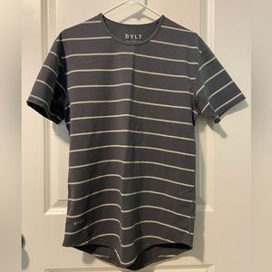 Bylt drop cut tee (gray/white stripes)